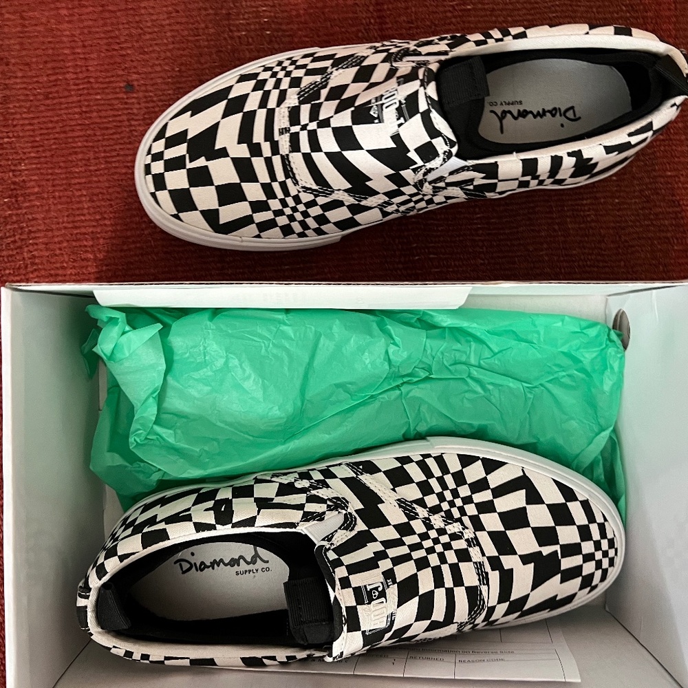 Diamond Supply Co. Black + White Vans